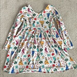 Disney x Hanna Andersson Princess Patterned Long Sleeve Dress